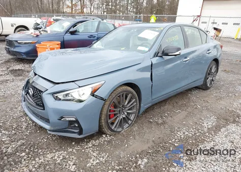 2021 Infiniti Q50 Red Sport 400 from USA, damaged, VIN JN1FV7DR3MM880626